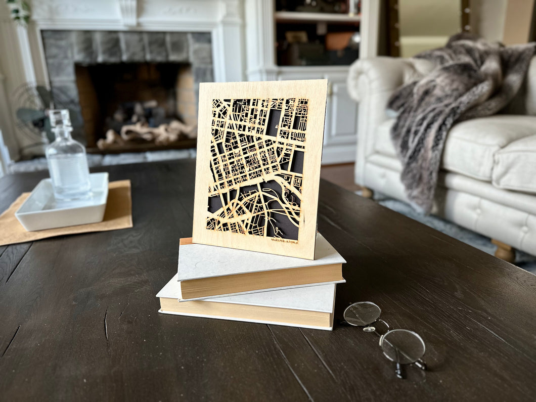 Melbourne, Australia City Street Map | Modern Wood Wall Art in a Minimalist design. 2 sizes