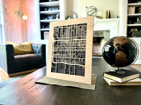 Mesa, AZ City Street Map | Modern Wood Wall Art in a Minimalist design. 2 sizes