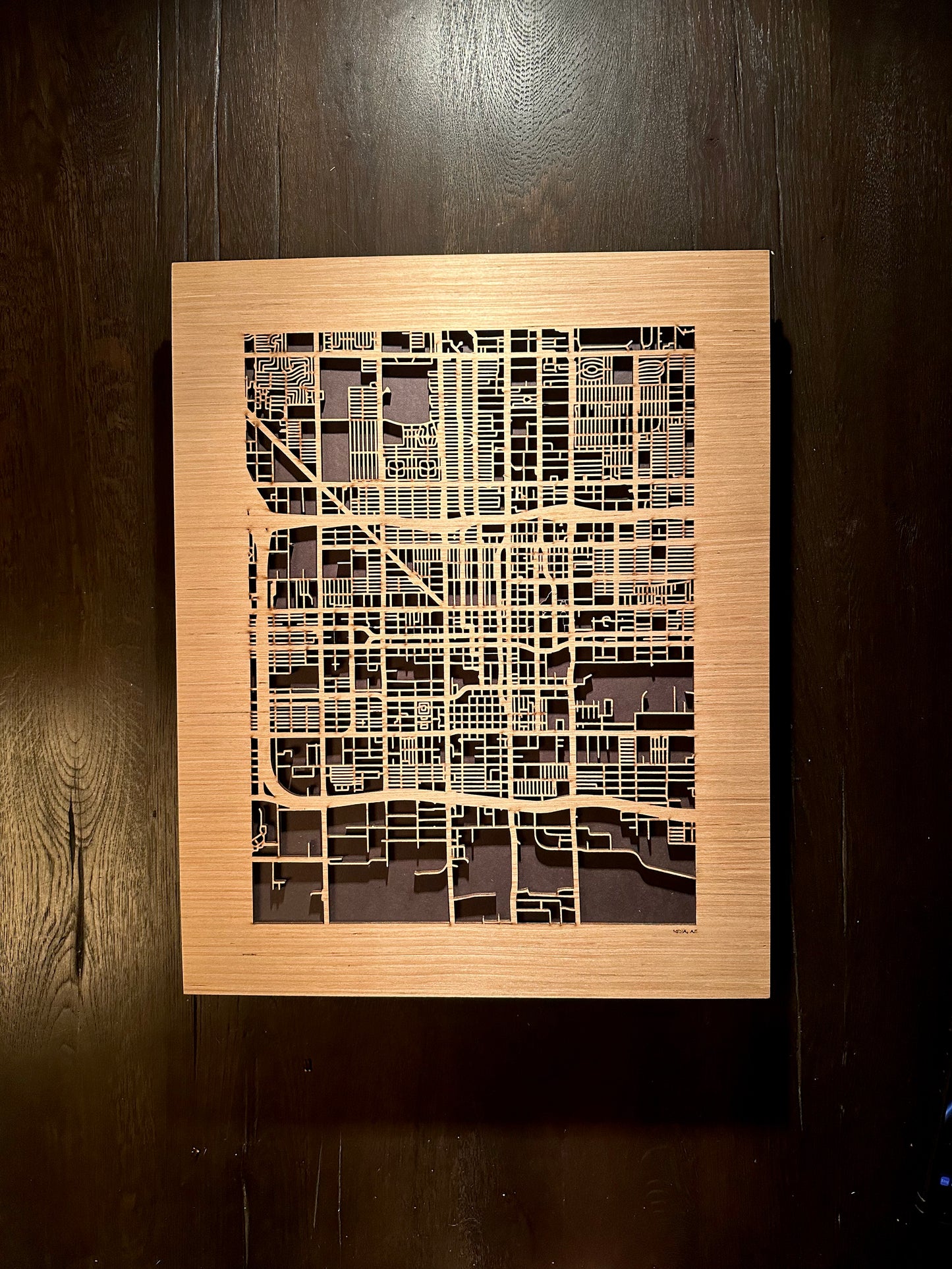 Mesa, AZ City Street Map | Modern Wood Wall Art in a Minimalist design. 2 sizes