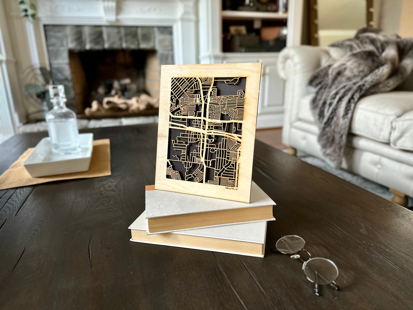 Mesquite, TX City Street Map | Modern Wood Wall Art in a Minimalist design. 2 sizes