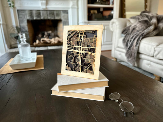 Mesquite, TX City Street Map | Modern Wood Wall Art in a Minimalist design. 2 sizes