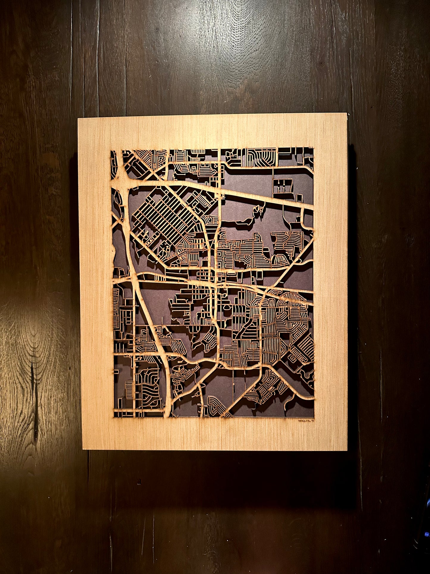 Mesquite, TX City Street Map | Modern Wood Wall Art in a Minimalist design. 2 sizes