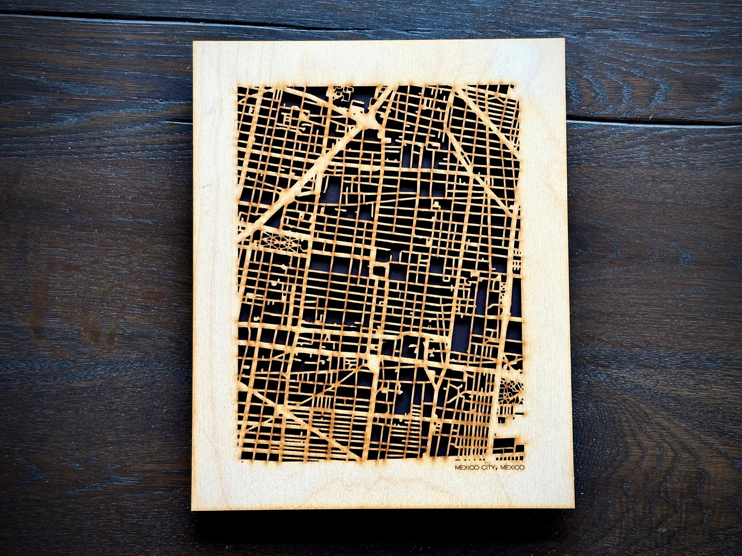 Mexico City, Mexico City Street Map | Modern Wood Wall Art in a Minimalist design. 2 sizes