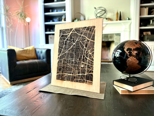 Mexico City, Mexico City Street Map | Modern Wood Wall Art in a Minimalist design. 2 sizes