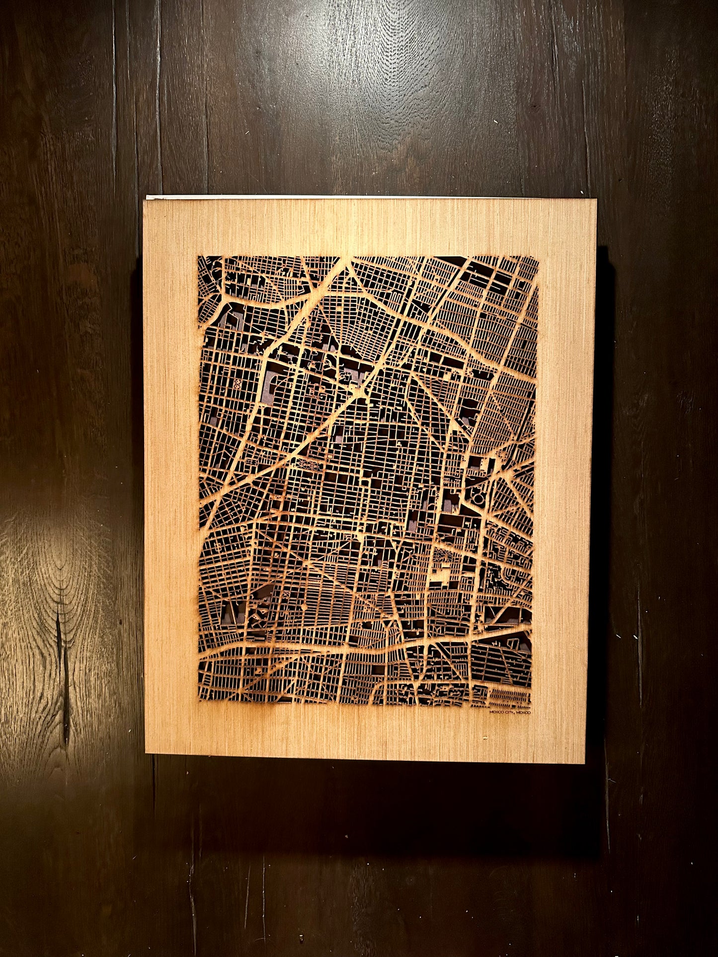 Mexico City, Mexico City Street Map | Modern Wood Wall Art in a Minimalist design. 2 sizes