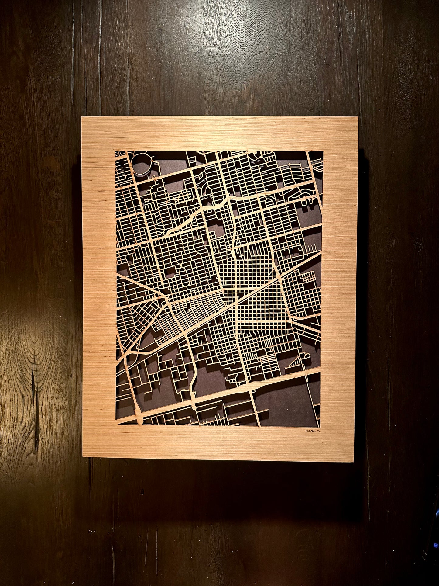 Midland, TX City Street Map | Modern Wood Wall Art in a Minimalist design. 2 sizes