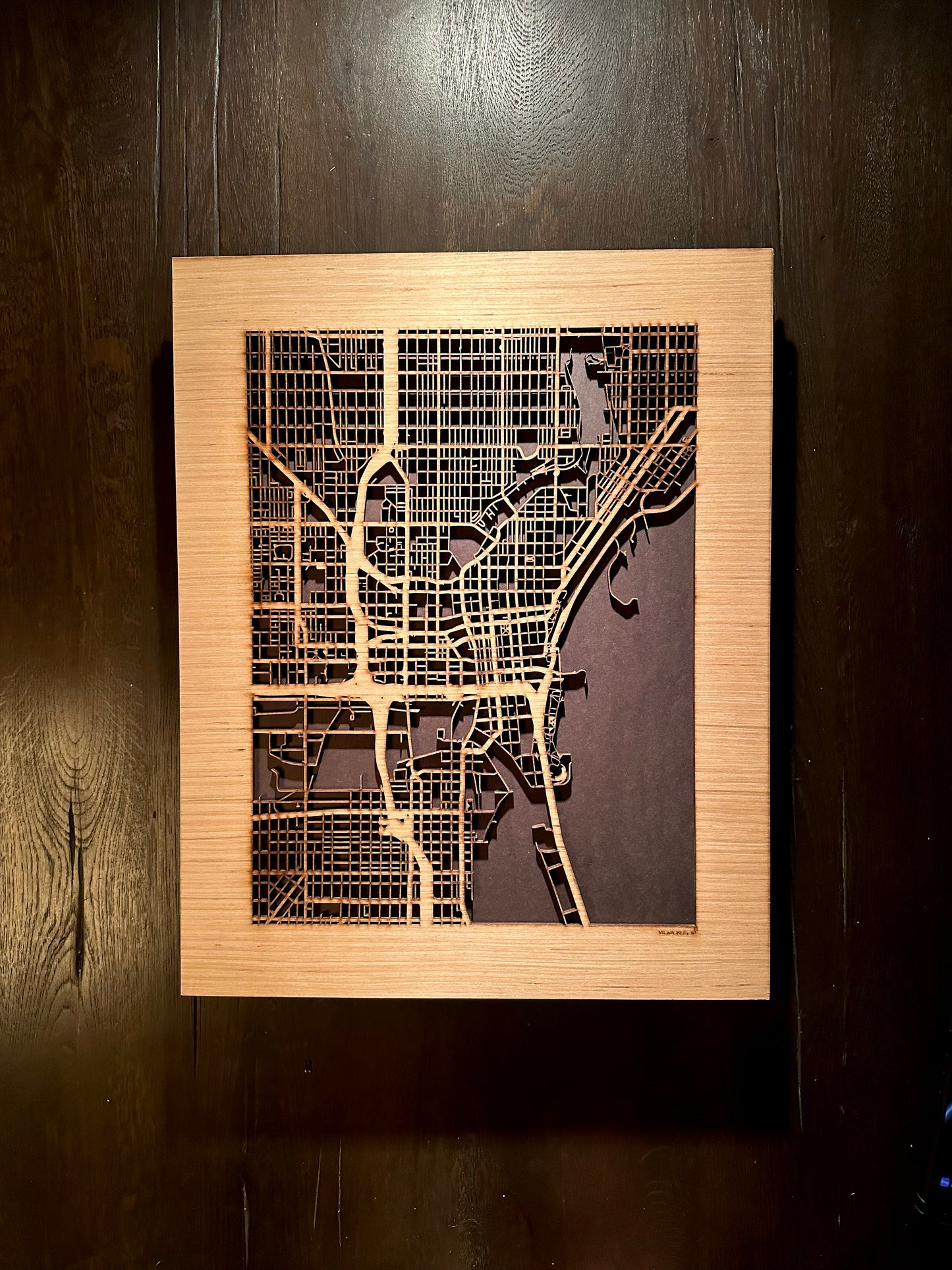 Milwaukee, WI City Street Map | Modern Wood Wall Art in a Minimalist design. 3 sizes
