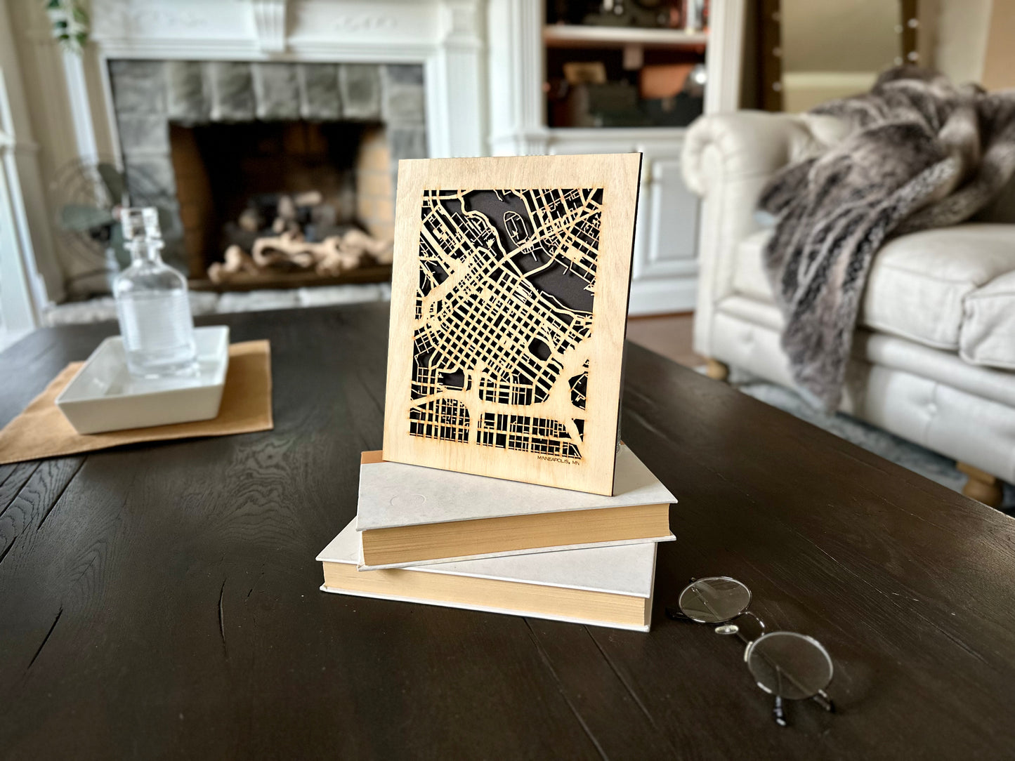 Minneapolis, MN City Street Map | Modern Wood Wall Art in a Minimalist design. 3 sizes