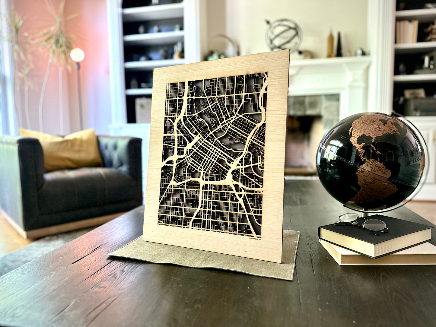 Minneapolis, MN City Street Map | Modern Wood Wall Art in a Minimalist design. 3 sizes