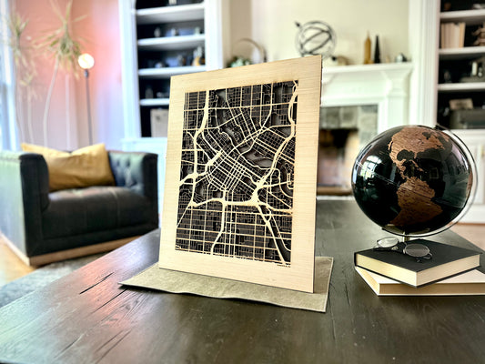 Minneapolis, MN City Street Map | Modern Wood Wall Art in a Minimalist design. 3 sizes