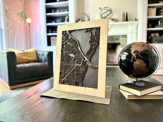 Missoula, MT City Street Map | Modern Wood Wall Art in a Minimalist design. 2 sizes
