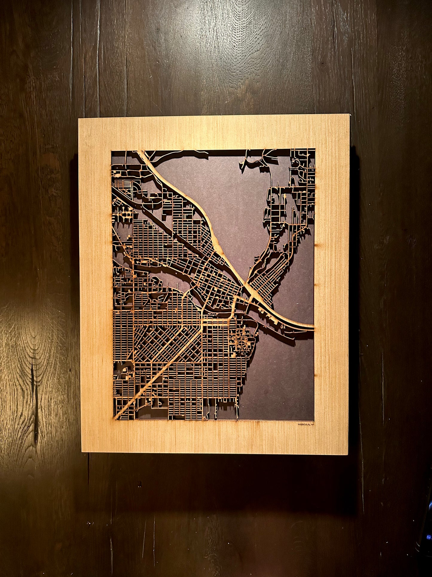 Missoula, MT City Street Map | Modern Wood Wall Art in a Minimalist design. 2 sizes