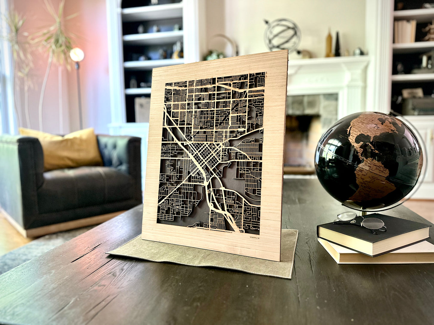 Modesto, CA City Street Map | Modern Wood Wall Art in a Minimalist design. 2 sizes