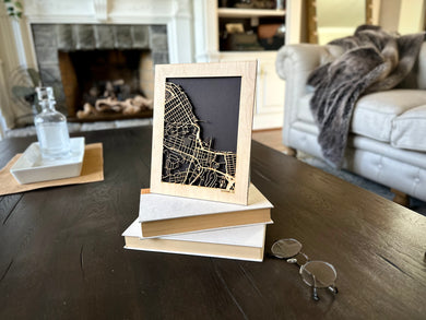 Monterey, CA City Street Map | Modern Wood Wall Art in a Minimalist design. 2 sizes