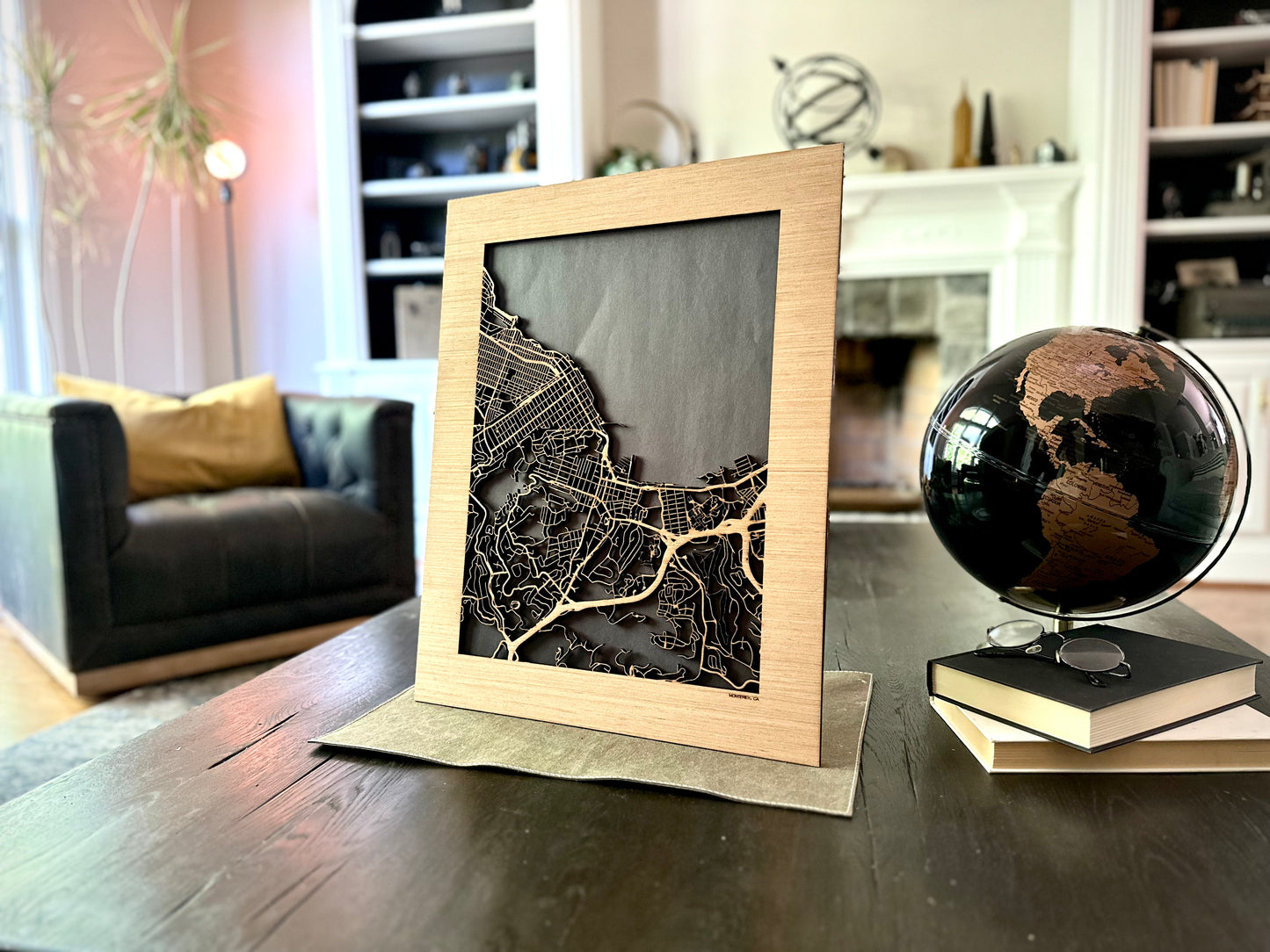 Monterey, CA City Street Map | Modern Wood Wall Art in a Minimalist design. 2 sizes