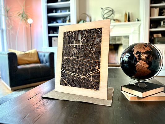 Monterrey, Mexico City Street Map | Modern Wood Wall Art in a Minimalist design. 2 sizes