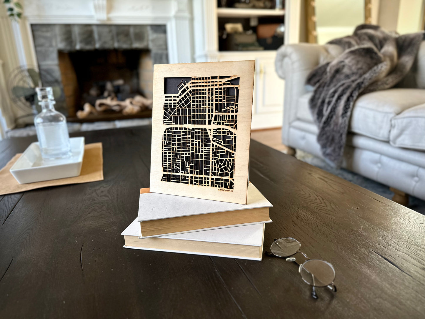 Montgomery, AL City Street Map | Modern Wood Wall Art in a Minimalist design. 2 sizes