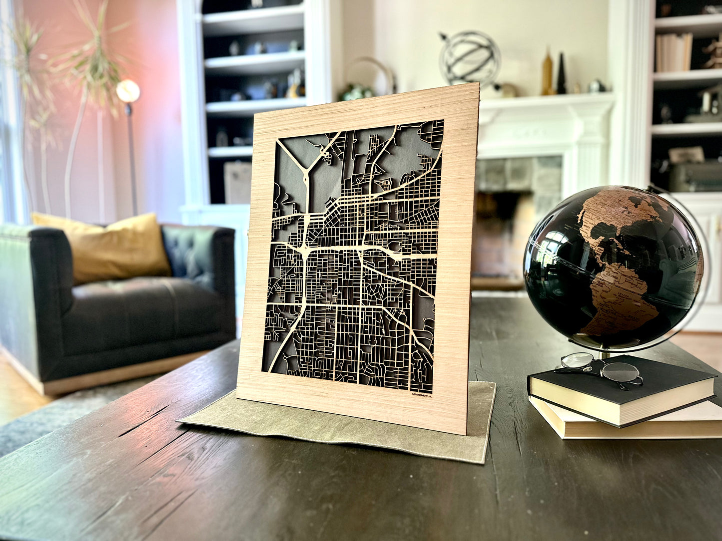 Montgomery, AL City Street Map | Modern Wood Wall Art in a Minimalist design. 2 sizes