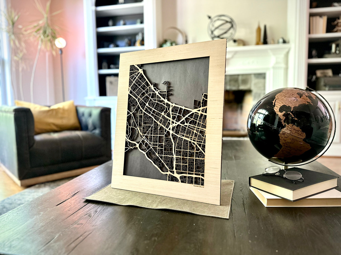Mountain View, CA City Street Map | Modern Wood Wall Art in a Minimalist design. 2 sizes