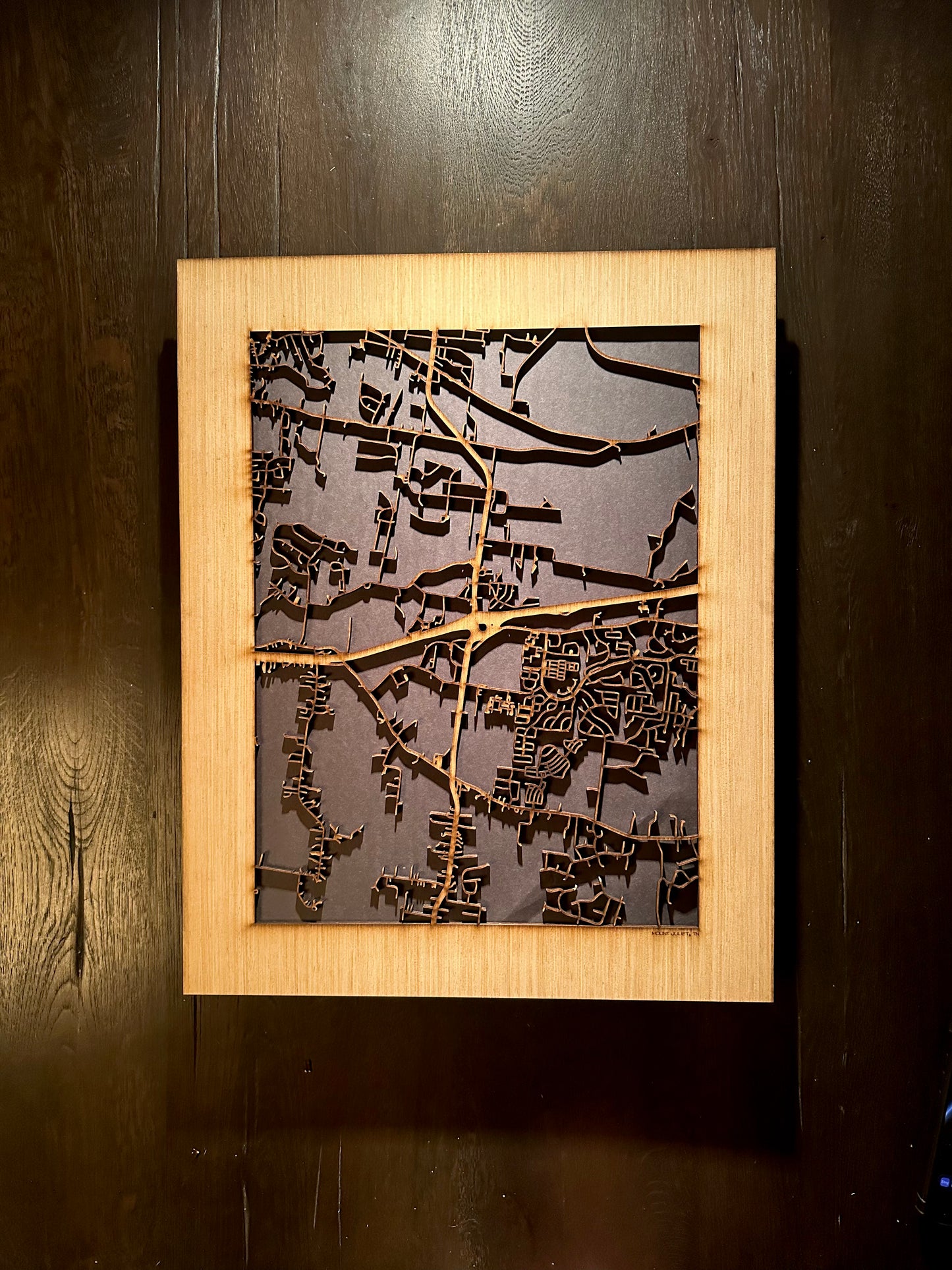 Mt Juliet, TN City Street Map | Modern Wood Wall Art in a Minimalist design. 2 sizes
