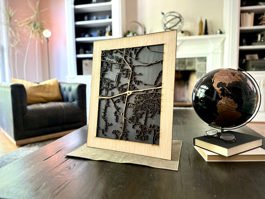 Mt Juliet, TN City Street Map | Modern Wood Wall Art in a Minimalist design. 2 sizes