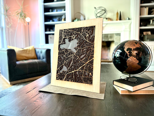 Mumbai, India City Street Map | Modern Wood Wall Art in a Minimalist design. 2 sizes