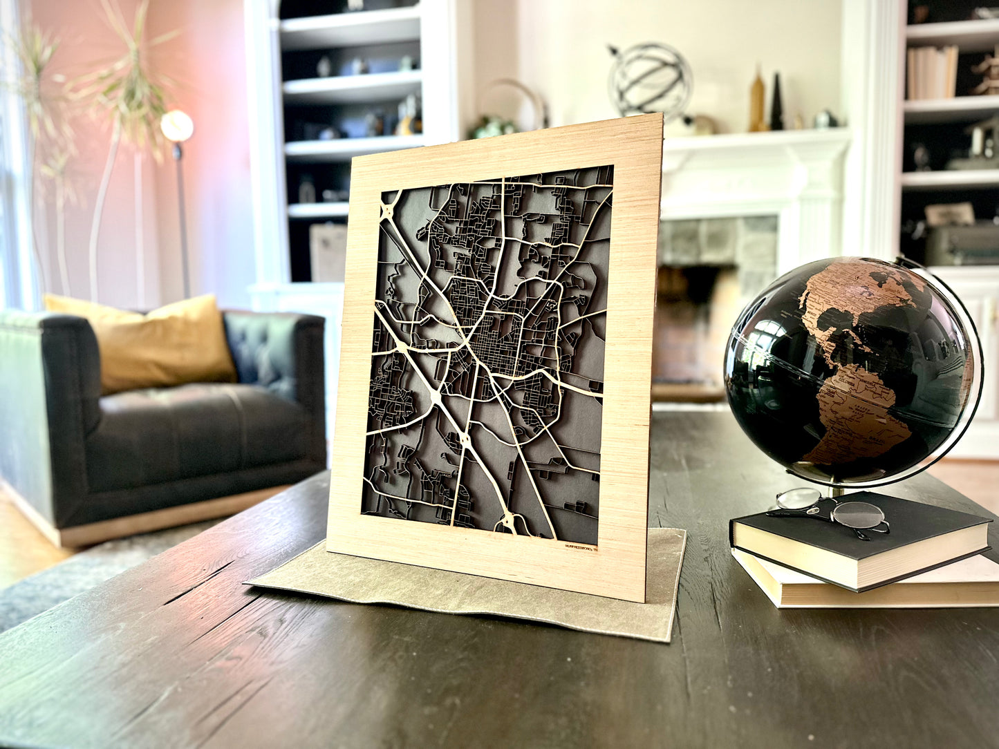 Murfreesboro, TN City Street Map | Modern Wood Wall Art in a Minimalist design. 2 sizes