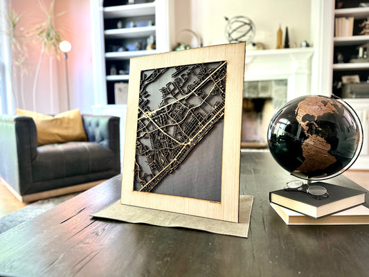 Myrtle Beach, SC City Street Map | Modern Wood Wall Art in a Minimalist design. 2 sizes