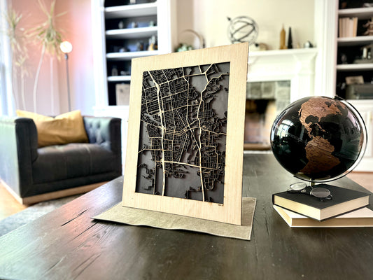 Napa, CA City Street Map | Modern Wood Wall Art in a Minimalist design. 2 sizes