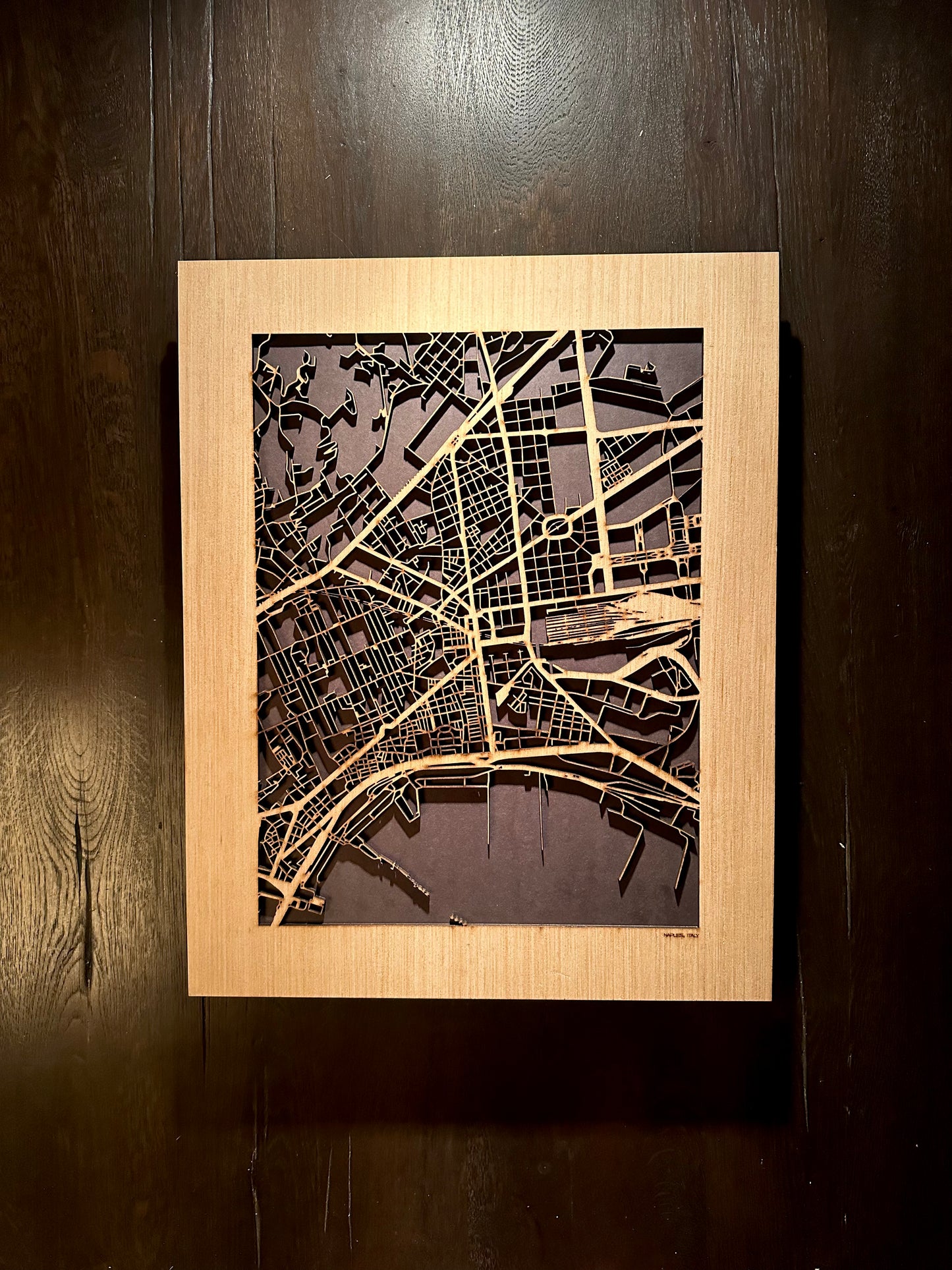 Naples, Italy City Street Map | Modern Wood Wall Art in a Minimalist design. 2 sizes