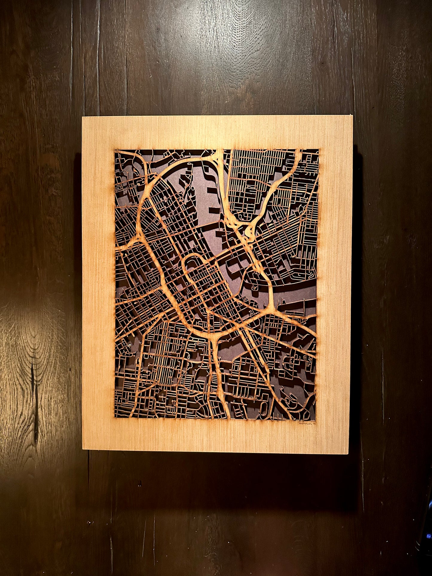 Nashville, TN City Street Map | Modern Wood Wall Art in a Minimalist design. 3 sizes
