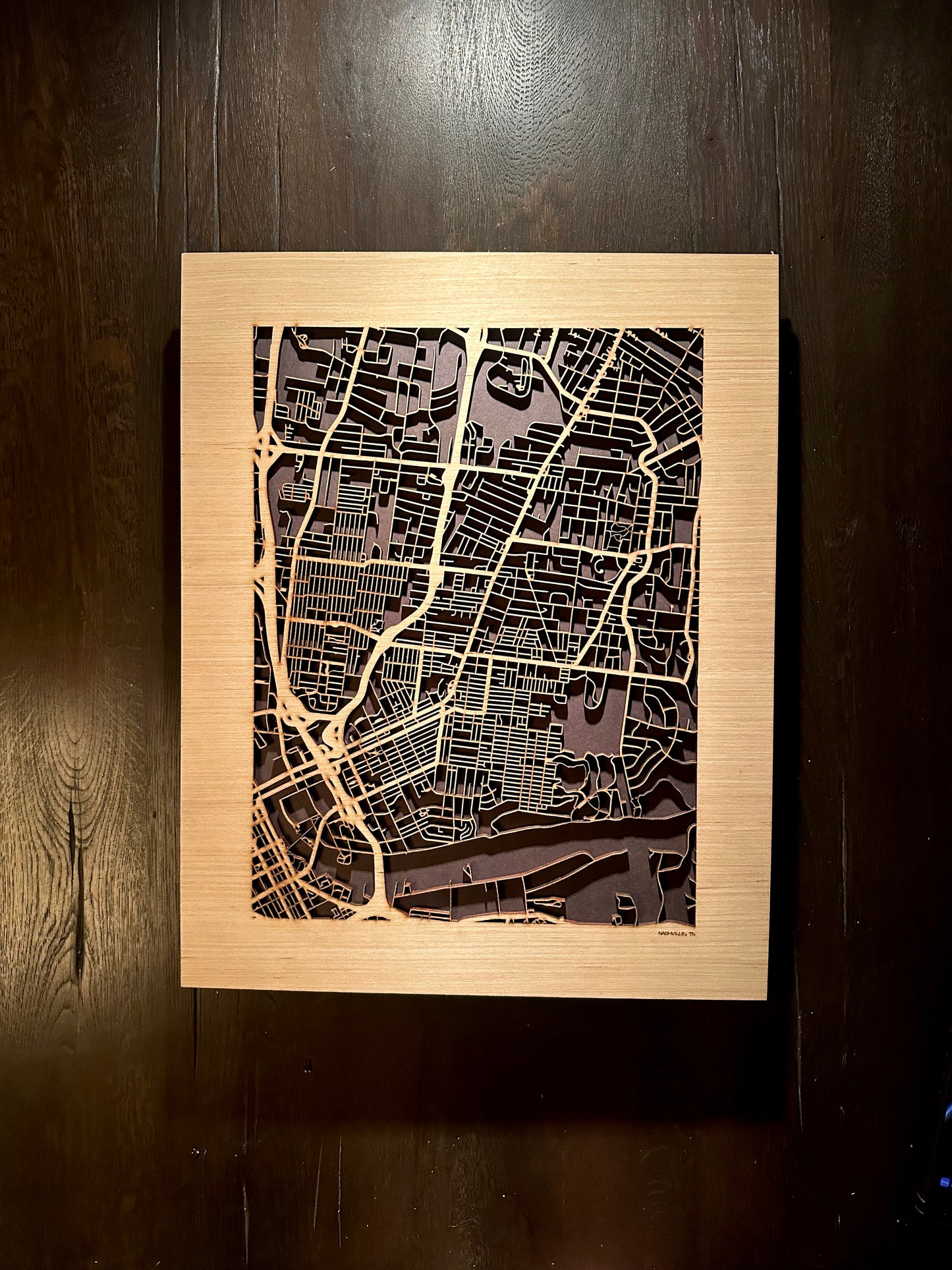 Nashville, TN City Street Map | Modern Wood Wall Art in a Minimalist design. 3 sizes