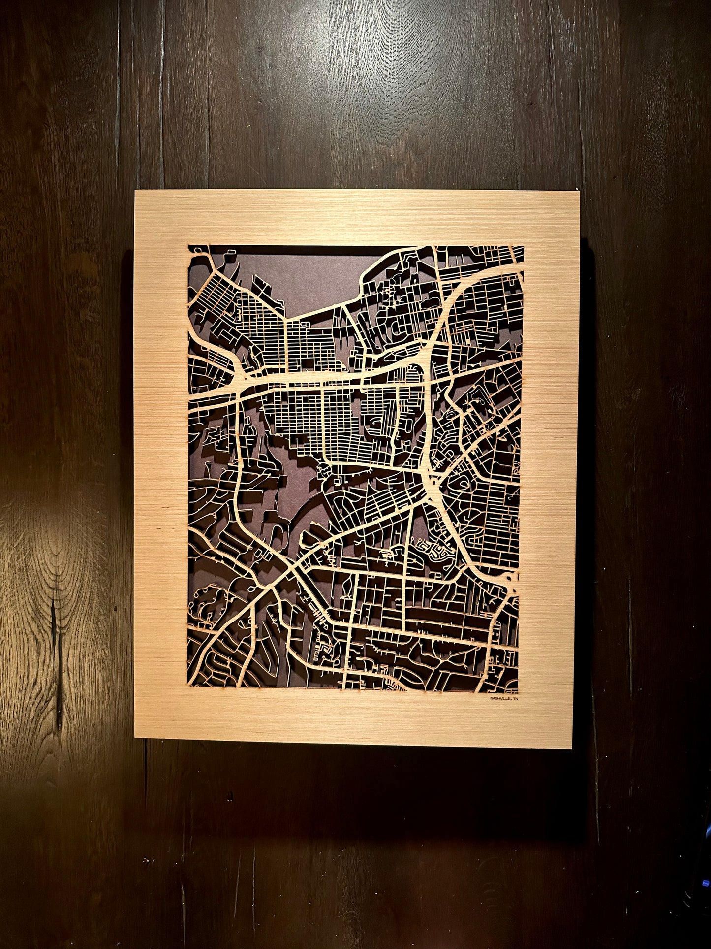 Nashville, TN City Street Map | Modern Wood Wall Art in a Minimalist design. 3 sizes
