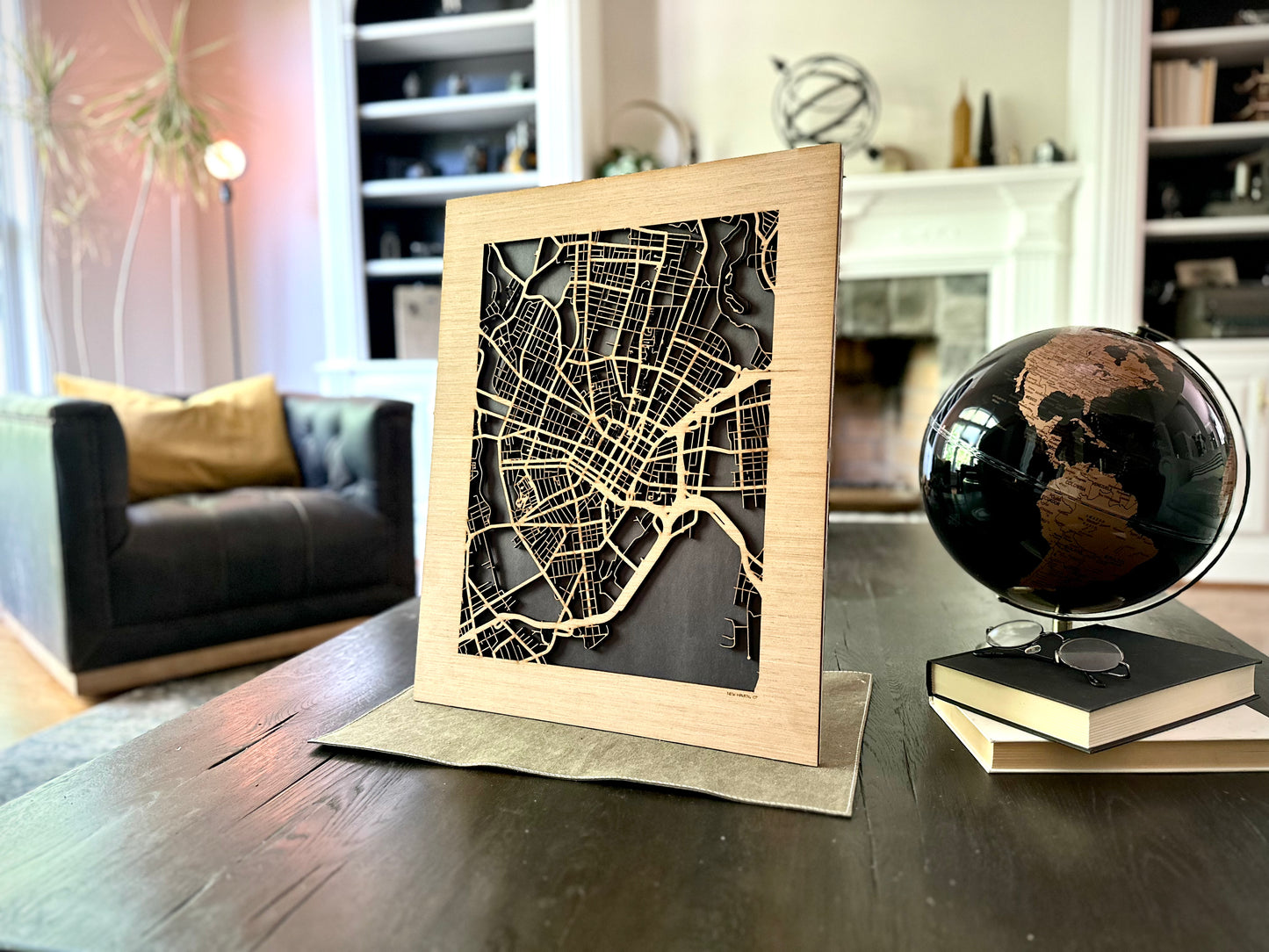 New Haven, CT City Street Map | Modern Wood Wall Art in a Minimalist design. 2 sizes