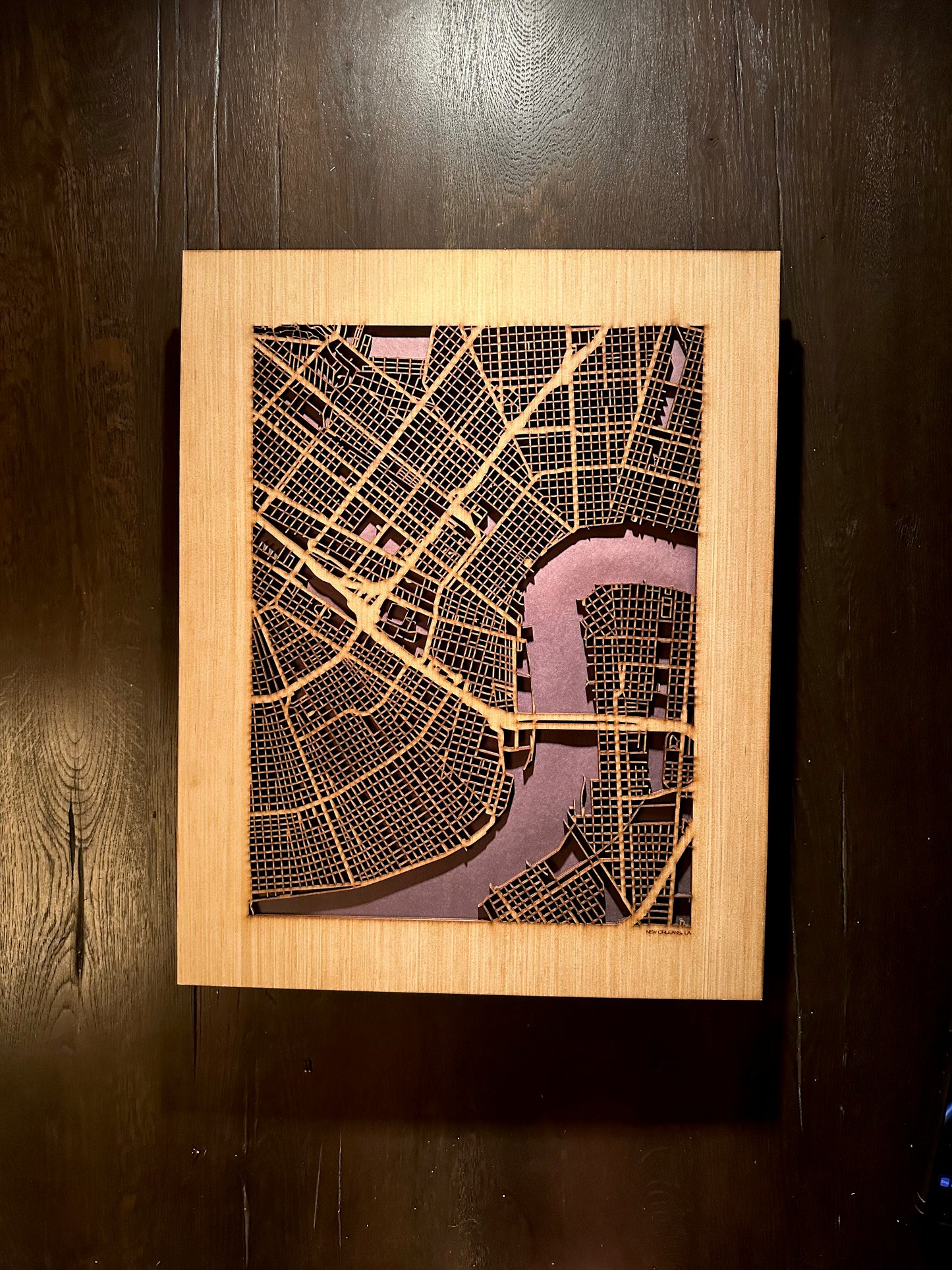 New Orleans, LA City Street Map | Modern Wood Wall Art in a Minimalist design. 3 sizes