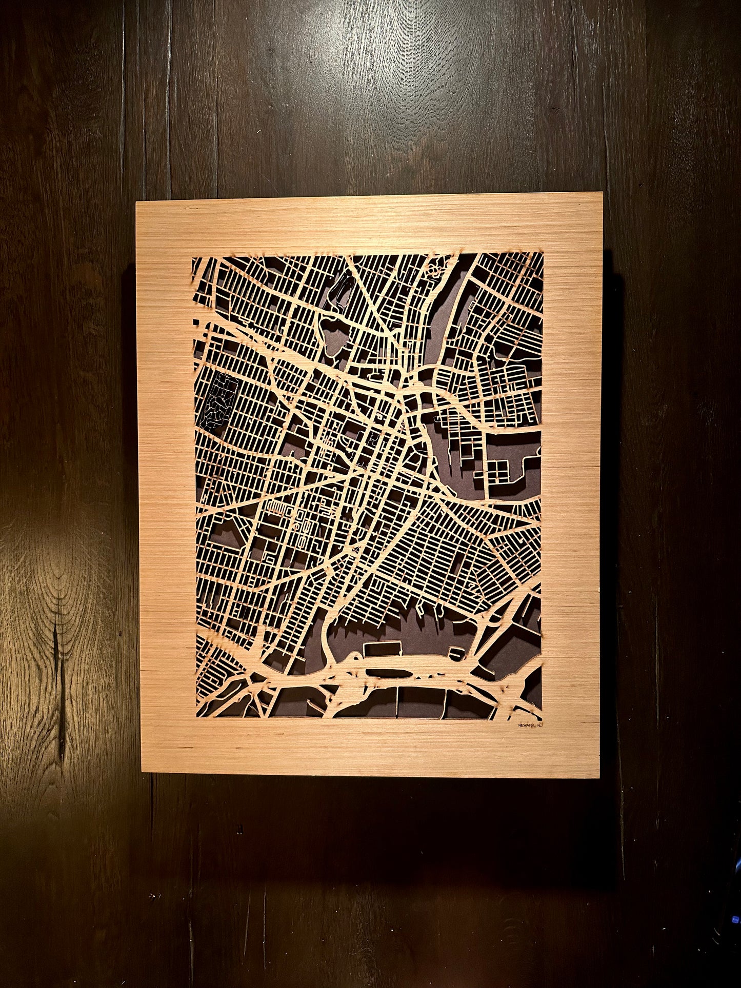 Newark, NJ City Street Map | Modern Wood Wall Art in a Minimalist design. 2 sizes