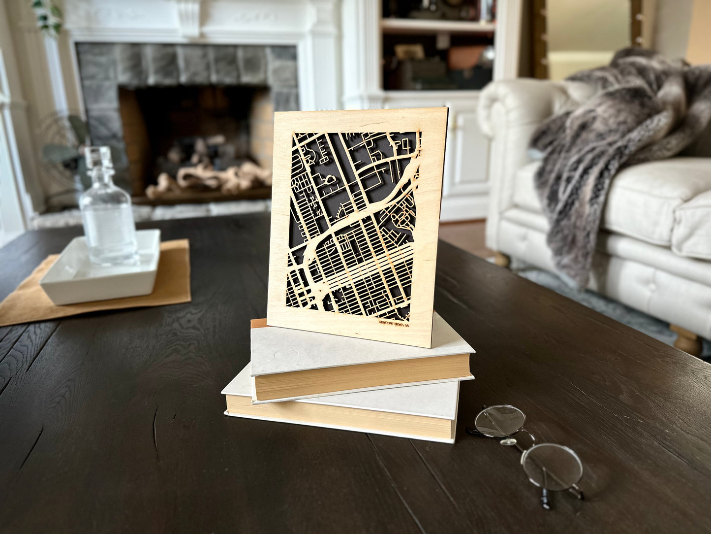 Newport News, VA City Street Map | Modern Wood Wall Art in a Minimalist design. 2 sizes