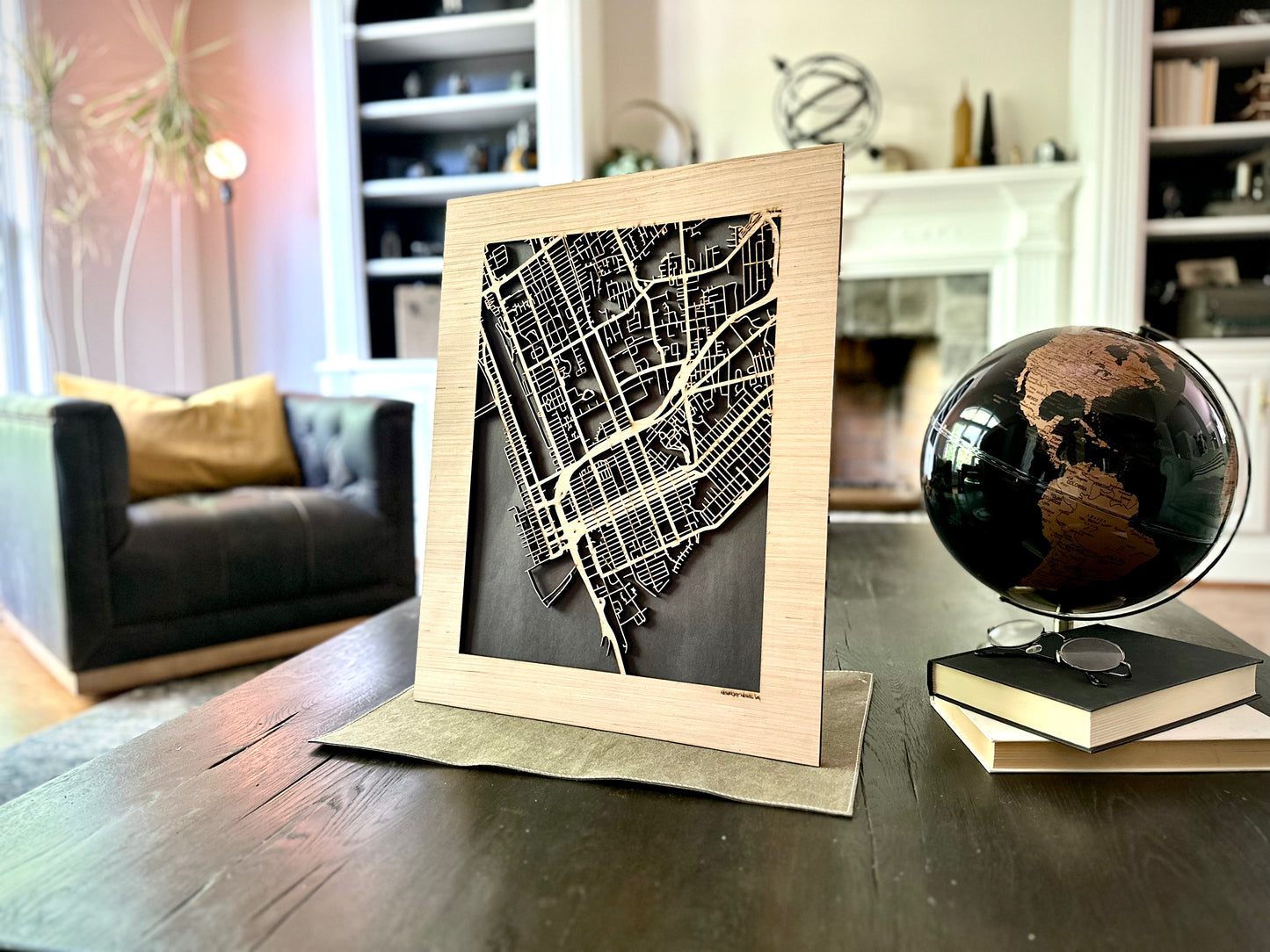 Newport News, VA City Street Map | Modern Wood Wall Art in a Minimalist design. 2 sizes