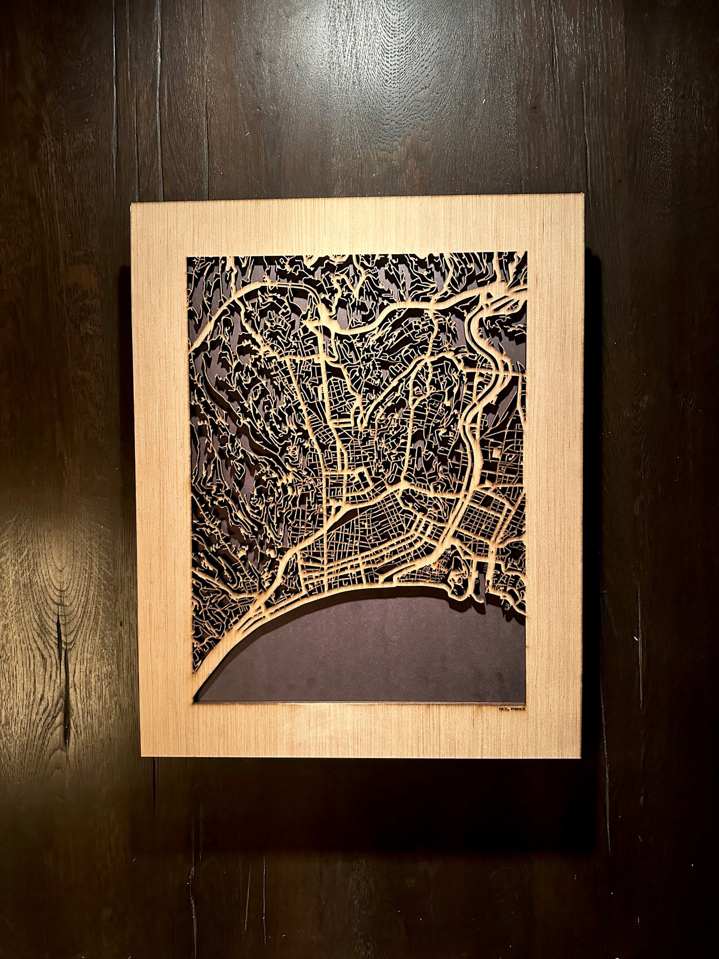 Nice, France City Street Map | Modern Wood Wall Art in a Minimalist design. 2 sizes