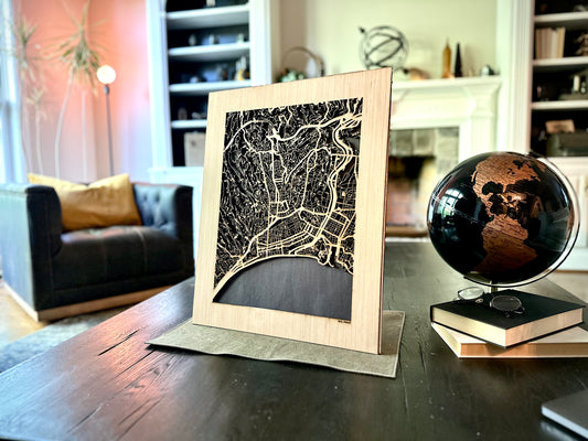 Nice, France City Street Map | Modern Wood Wall Art in a Minimalist design. 2 sizes