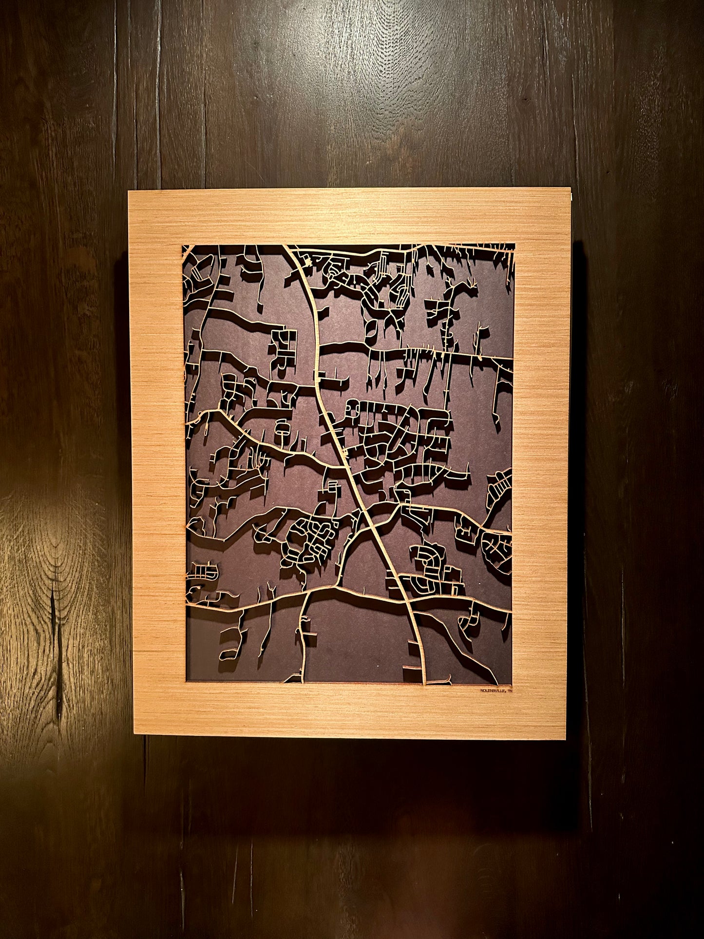 Nolensville, TN City Street Map | Modern Wood Wall Art in a Minimalist design. 2 sizes
