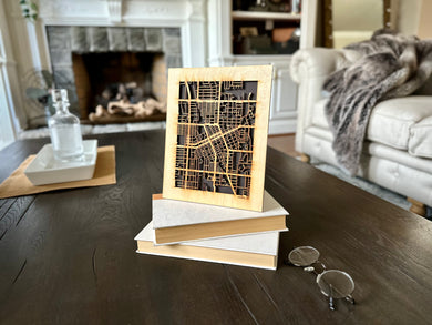 Norman, OK City Street Map | Modern Wood Wall Art in a Minimalist design. 2 sizes