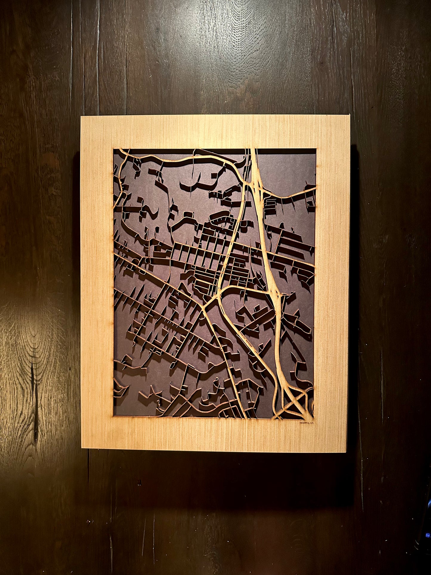 Novato, CA City Street Map | Modern Wood Wall Art in a Minimalist design. 2 sizes