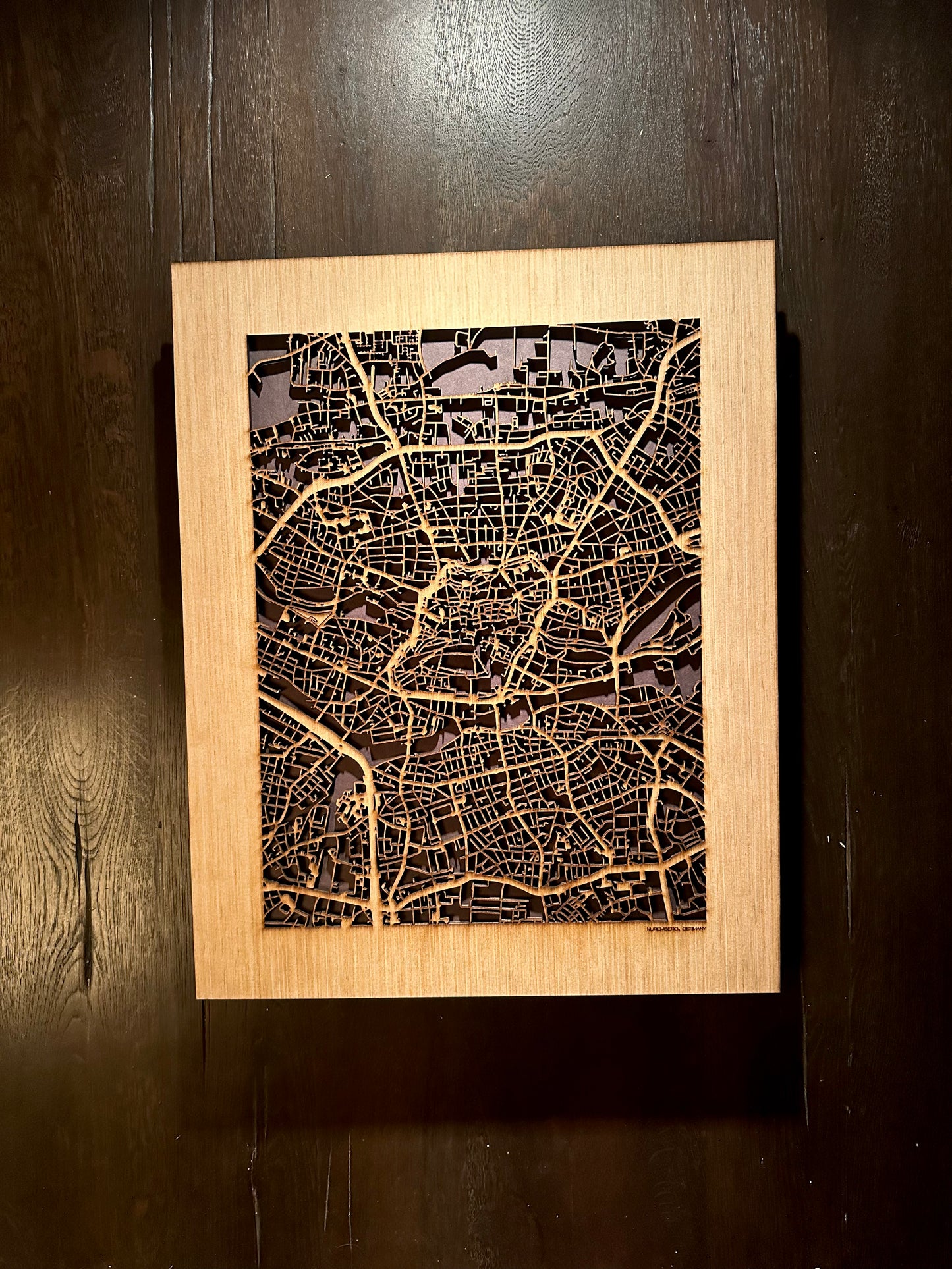 Nuremberg, Germany City Street Map | Modern Wood Wall Art in a Minimalist design. 2 sizes