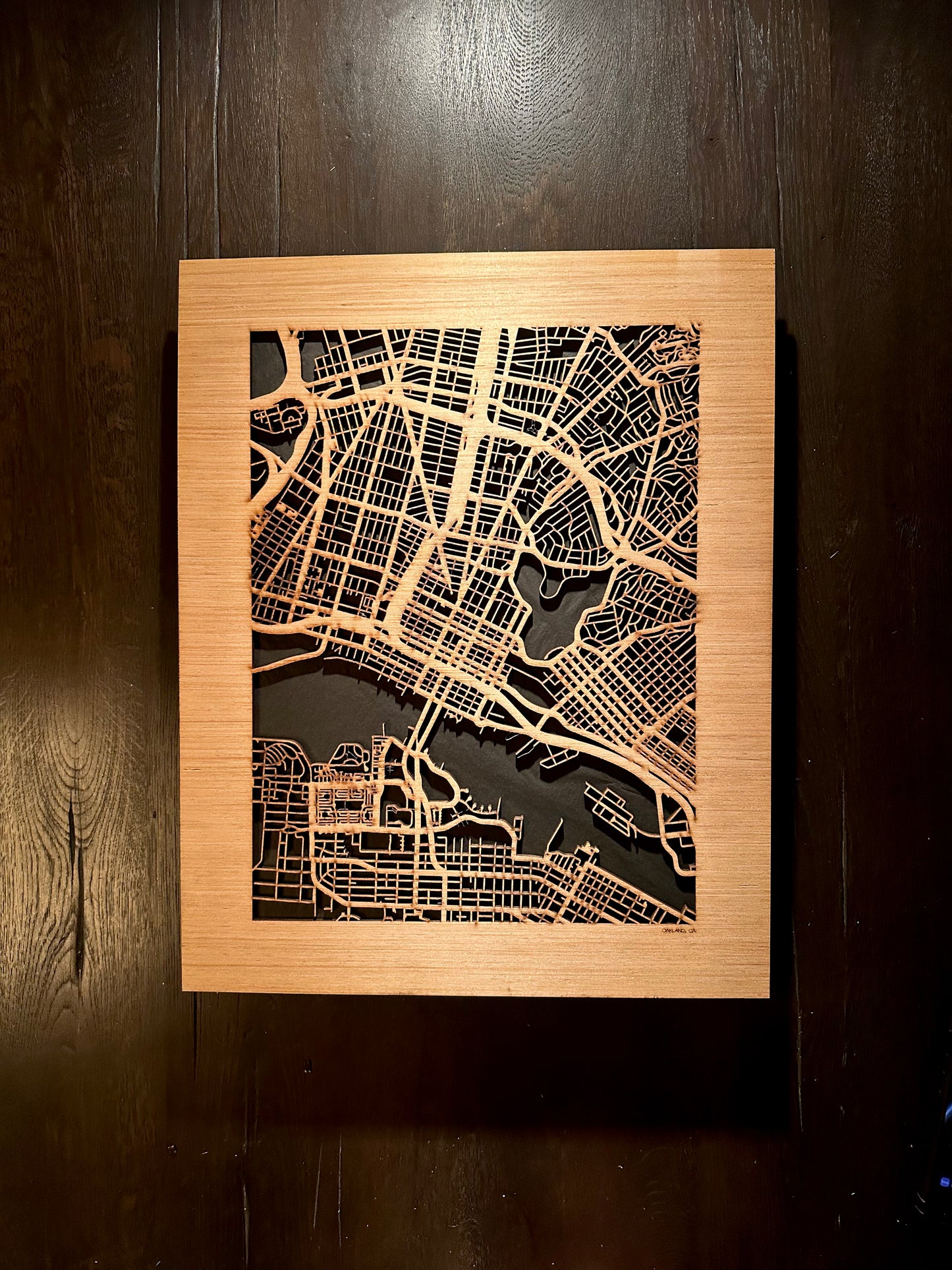 Oakland, CA City Street Map | Modern Wood Wall Art in a Minimalist design. 2 sizes