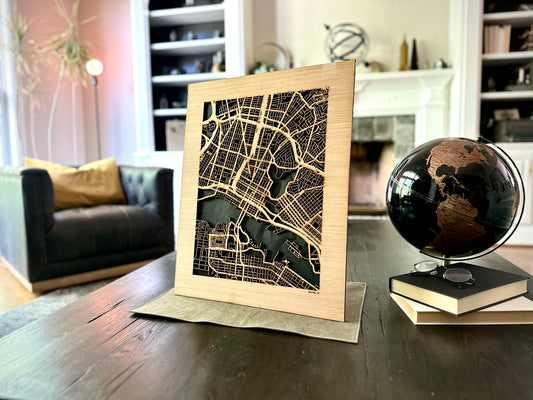 Oakland, CA City Street Map | Modern Wood Wall Art in a Minimalist design. 2 sizes
