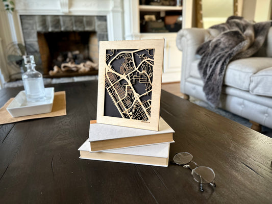 Oceanside, CA City Street Map | Modern Wood Wall Art in a Minimalist design. 2 sizes