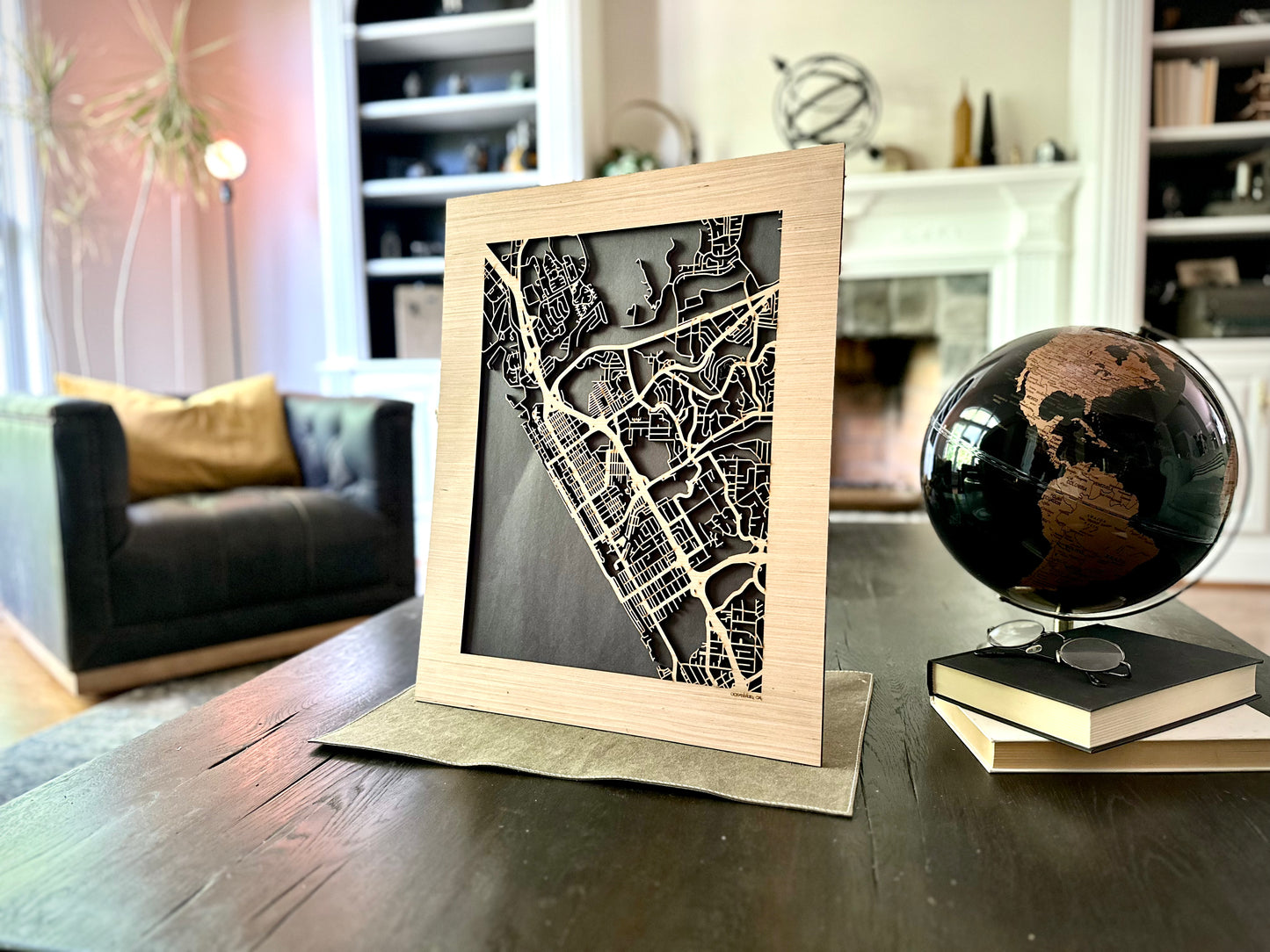 Oceanside, CA City Street Map | Modern Wood Wall Art in a Minimalist design. 2 sizes