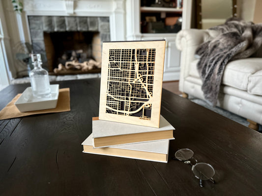 Oklahoma City, OK City Street Map | Modern Wood Wall Art in a Minimalist design. 2 sizes