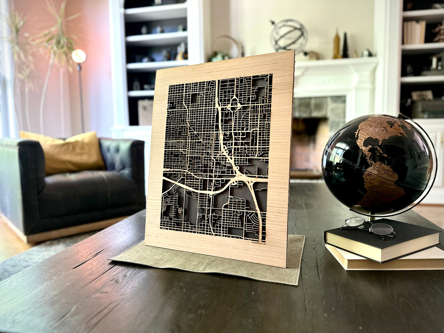 Oklahoma City, OK City Street Map | Modern Wood Wall Art in a Minimalist design. 2 sizes